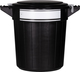 VPLAST FEED BARREL 40L + LID + LOCK, BLACK - MADE IN SWEDEN
